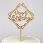 Preview: Cake Topper - Happy Birthday Geometric - Wood